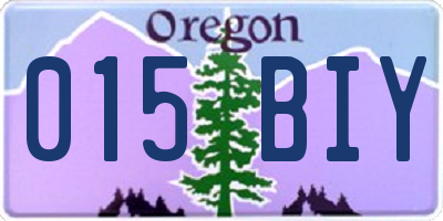 OR license plate 015BIY