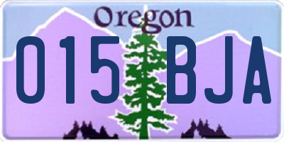 OR license plate 015BJA