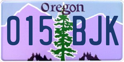 OR license plate 015BJK