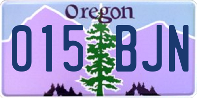 OR license plate 015BJN