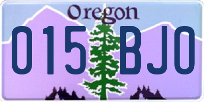 OR license plate 015BJO
