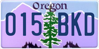 OR license plate 015BKD