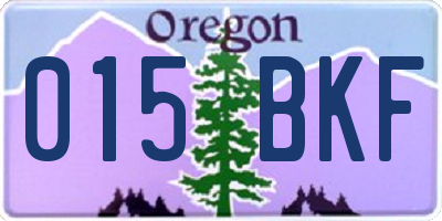OR license plate 015BKF