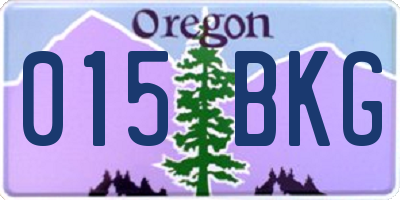 OR license plate 015BKG