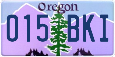 OR license plate 015BKI