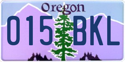 OR license plate 015BKL