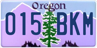 OR license plate 015BKM
