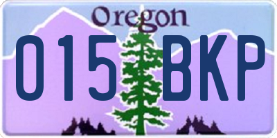 OR license plate 015BKP
