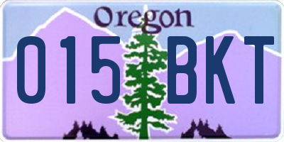 OR license plate 015BKT