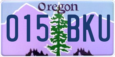 OR license plate 015BKU