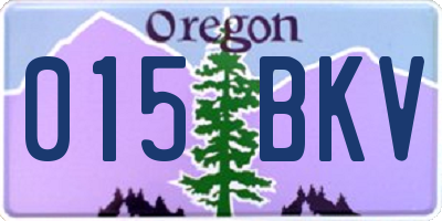 OR license plate 015BKV