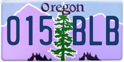 OR license plate 015BLB