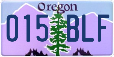OR license plate 015BLF