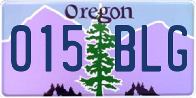 OR license plate 015BLG
