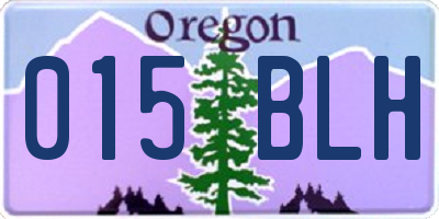 OR license plate 015BLH