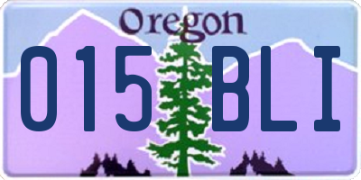 OR license plate 015BLI