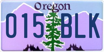 OR license plate 015BLK