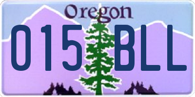 OR license plate 015BLL