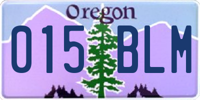 OR license plate 015BLM