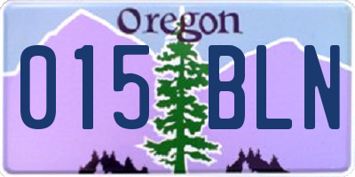 OR license plate 015BLN
