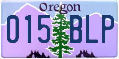OR license plate 015BLP