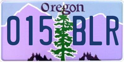 OR license plate 015BLR