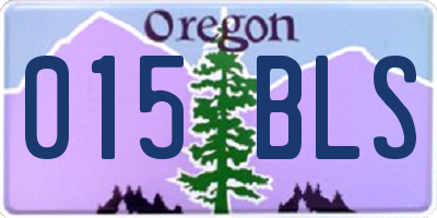 OR license plate 015BLS