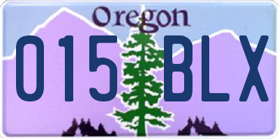 OR license plate 015BLX