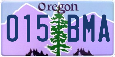 OR license plate 015BMA