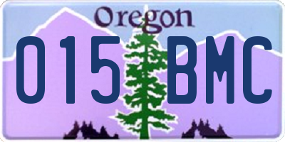OR license plate 015BMC