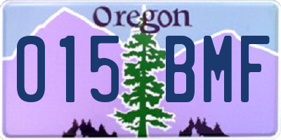 OR license plate 015BMF