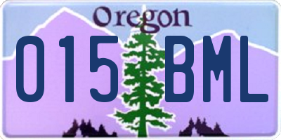 OR license plate 015BML