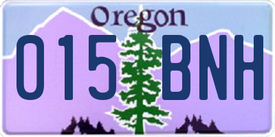 OR license plate 015BNH