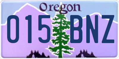 OR license plate 015BNZ
