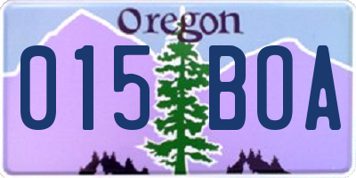 OR license plate 015BOA