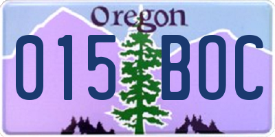 OR license plate 015BOC