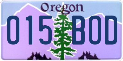 OR license plate 015BOD