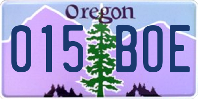OR license plate 015BOE