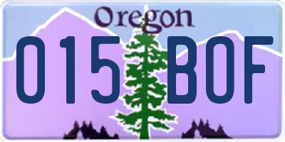 OR license plate 015BOF