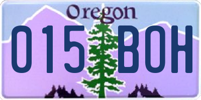 OR license plate 015BOH