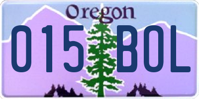 OR license plate 015BOL