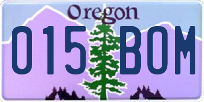 OR license plate 015BOM