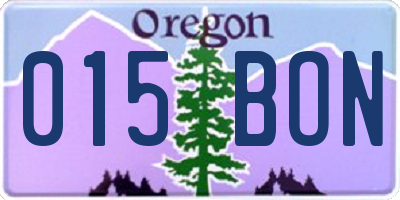 OR license plate 015BON