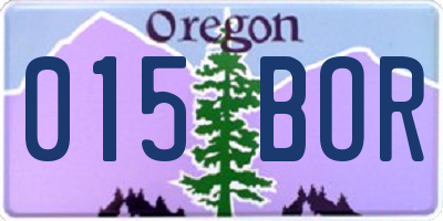 OR license plate 015BOR
