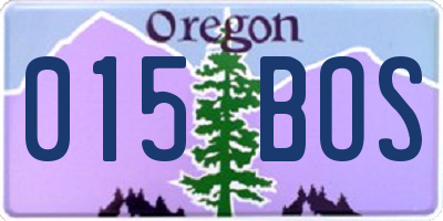 OR license plate 015BOS