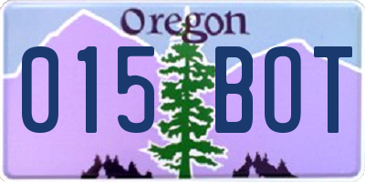 OR license plate 015BOT