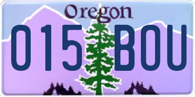 OR license plate 015BOU