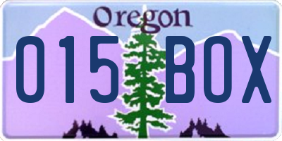 OR license plate 015BOX