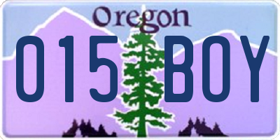 OR license plate 015BOY