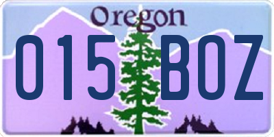 OR license plate 015BOZ